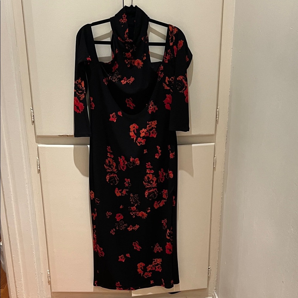 Black and Red Floral Dress